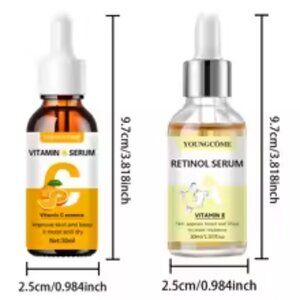 2pcs Vitamin C & Retinol Serum – Hydrating & Anti-Aging Formula